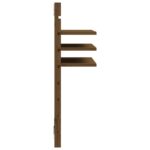 Étagères de chevet murales 2 pcs Marron miel Bois de pin massif – Image 5
