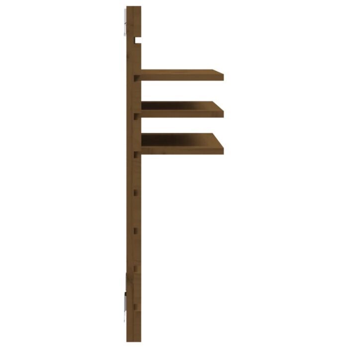 Étagères de chevet murales 2 pcs Marron miel Bois de pin massif – Image 5