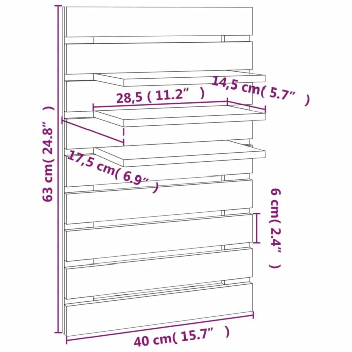 Étagères de chevet murales 2 pcs Marron miel Bois de pin massif – Image 8
