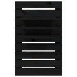 Étagères de chevet murales 2 pcs Noir Bois de pin massif – Image 4