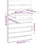 Étagères de chevet murales 2 pcs Noir Bois de pin massif – Image 8