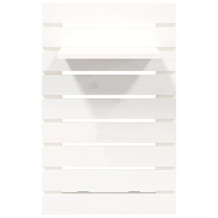 Étagères de chevet murales 2 pcs Blanc Bois de pin massif – Image 4