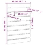 Étagères de chevet murales 2 pcs Blanc Bois de pin massif – Image 8