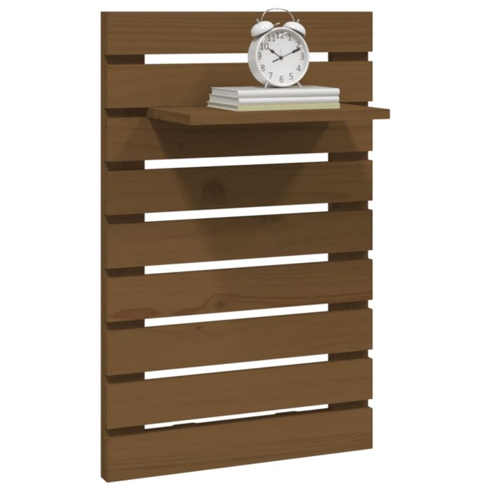 Étagères de chevet murales 2 pcs Marron miel Bois de pin massif – Image 2