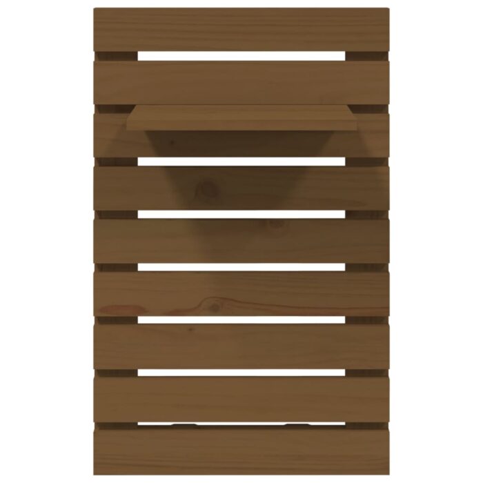 Étagères de chevet murales 2 pcs Marron miel Bois de pin massif – Image 4