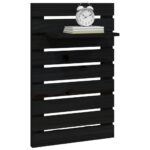 Étagères de chevet murales 2 pcs Noir Bois de pin massif – Image 2