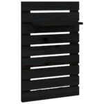 Étagères de chevet murales 2 pcs Noir Bois de pin massif – Image 3