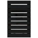 Étagères de chevet murales 2 pcs Noir Bois de pin massif – Image 4