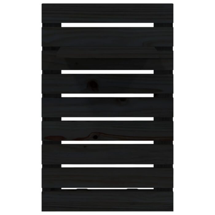 Étagères de chevet murales 2 pcs Noir Bois de pin massif – Image 4