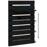 Étagères de chevet murales 2 pcs Noir Bois de pin massif – Image 6