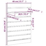 Étagères de chevet murales 2 pcs Noir Bois de pin massif – Image 8