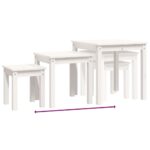Tables gigognes 3 pcs Blanc Bois de pin massif – Image 7