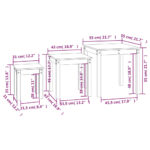 Tables gigognes 3 pcs Gris Bois de pin massif – Image 9