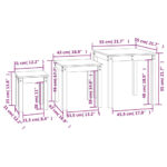 Tables gigognes 3 pcs Marron miel Bois de pin massif – Image 9