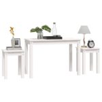 Tables gigognes 3 pcs Blanc Bois de pin massif – Image 2