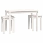 Tables gigognes 3 pcs Blanc Bois de pin massif – Image 3