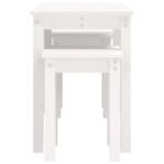 Tables gigognes 3 pcs Blanc Bois de pin massif – Image 5