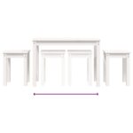 Tables gigognes 3 pcs Blanc Bois de pin massif – Image 6