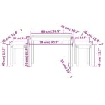 Tables gigognes 3 pcs Blanc Bois de pin massif – Image 8