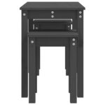 Tables gigognes 3 pcs Gris Bois de pin massif – Image 5