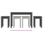 Tables gigognes 3 pcs Gris Bois de pin massif – Image 6