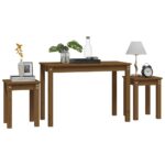 Tables gigognes 3 pcs Marron miel Bois de pin massif – Image 2