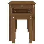 Tables gigognes 3 pcs Marron miel Bois de pin massif – Image 5