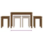 Tables gigognes 3 pcs Marron miel Bois de pin massif – Image 6