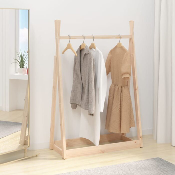 VXL8720845687014_m_en_hd_1.jpg Porte-vêtements 100x45x150 cm Bois de pin massif – Image 1
