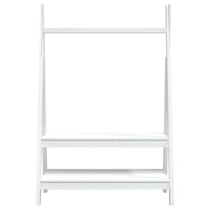 Porte-vêtements Blanc 100x45,5x150 cm Bois de pin massif – Image 3