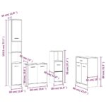 Ensemble de meubles de salle de bain 4 pcs Sonoma gris – Image 10