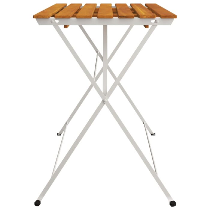 Table de bistro pliante 100x54x71cm Bois acacia solide et acier – Image 2