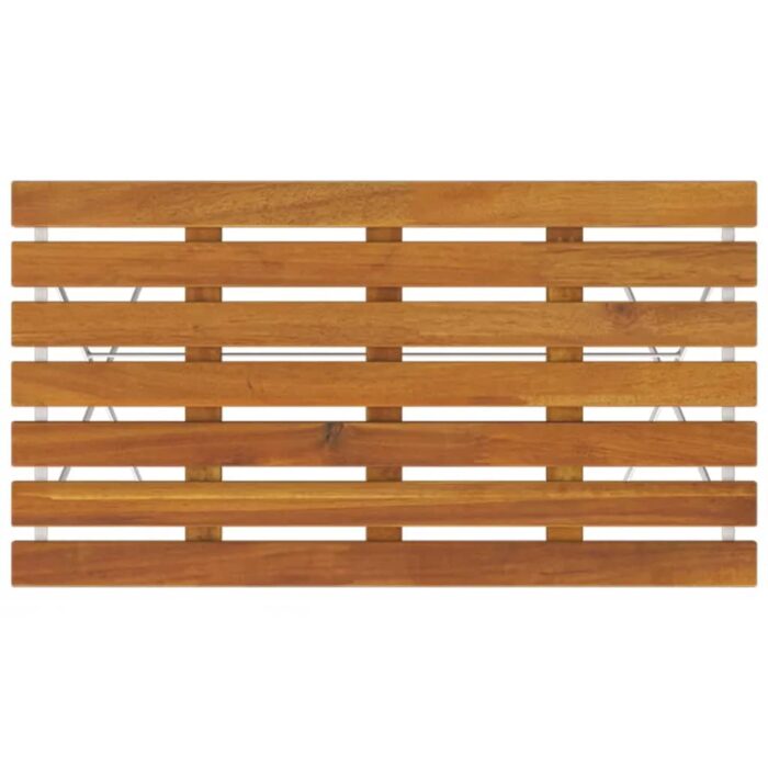 Table de bistro pliante 100x54x71cm Bois acacia solide et acier – Image 3