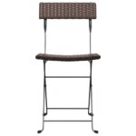 Chaises de bistrot pliantes lot de 2 Résine tressée et acier – Image 2