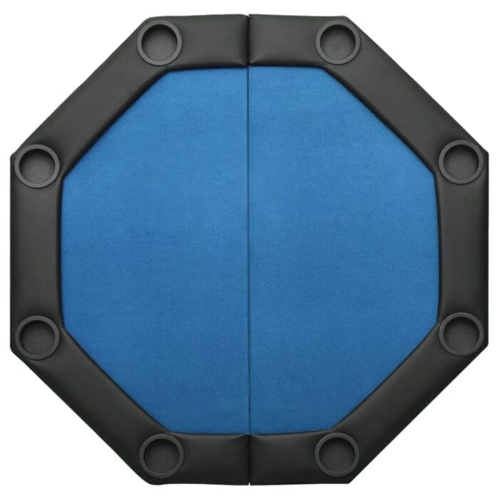 Table de poker pliable 8 joueurs Bleu 108x108x75 cm – Image 2