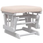 Chaise berçante avec repose-pied Rose clair Tissu – Image 5