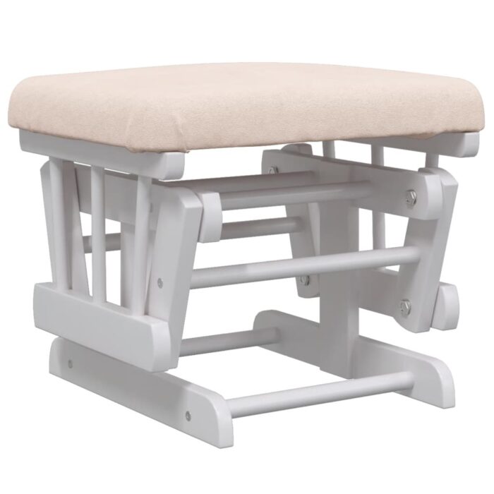 Chaise berçante avec repose-pied Rose clair Tissu – Image 5