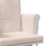 Chaise berçante avec repose-pied Rose clair Tissu – Image 6