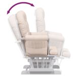 Chaise berçante avec repose-pied Rose clair Tissu – Image 7