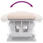 Chaise berçante avec repose-pied Rose clair Tissu – Image 8