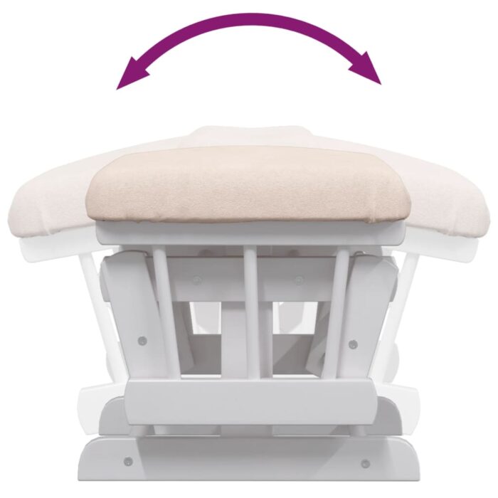 Chaise berçante avec repose-pied Rose clair Tissu – Image 8