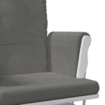 Chaise berçante avec repose-pied Gris foncé Tissu – Image 6