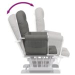 Chaise berçante avec repose-pied Gris foncé Tissu – Image 7