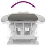 Chaise berçante avec repose-pied Gris foncé Tissu – Image 8