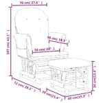 Chaise berçante avec repose-pied Gris clair Tissu – Image 10