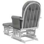 Chaise berçante avec repose-pied Gris clair Tissu – Image 3