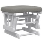 Chaise berçante avec repose-pied Gris clair Tissu – Image 5