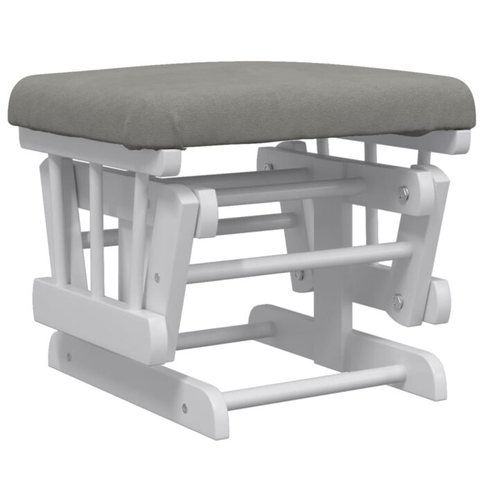 Chaise berçante avec repose-pied Gris clair Tissu – Image 5