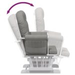 Chaise berçante avec repose-pied Gris clair Tissu – Image 7