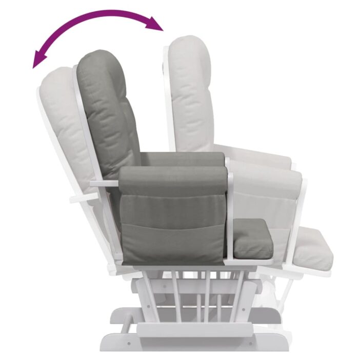 Chaise berçante avec repose-pied Gris clair Tissu – Image 7